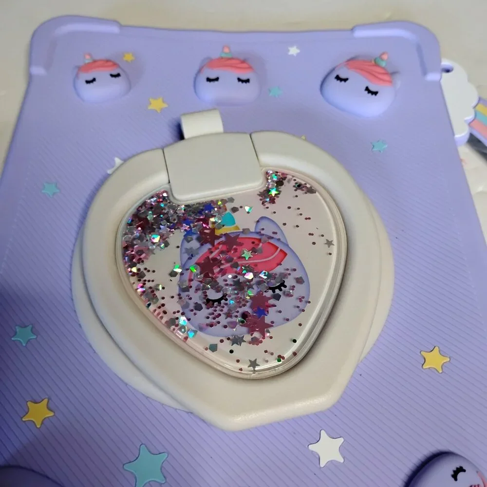 IPad 10.2 Silicone Cover Purple with Unicorns